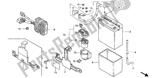 All parts for the Battery of the Honda XL 600 1988