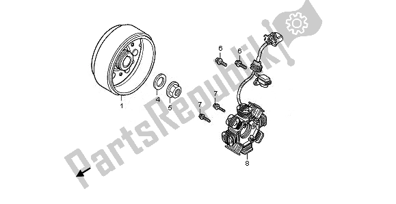 Toutes les pièces pour le Générateur du Honda ANF 125 2011