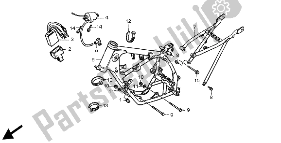 Toutes les pièces pour le Corps De Châssis du Honda CR 80R SW 2002