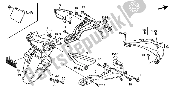 Toutes les pièces pour le Garde-boue Arrière du Honda CBR 600 RA 2009