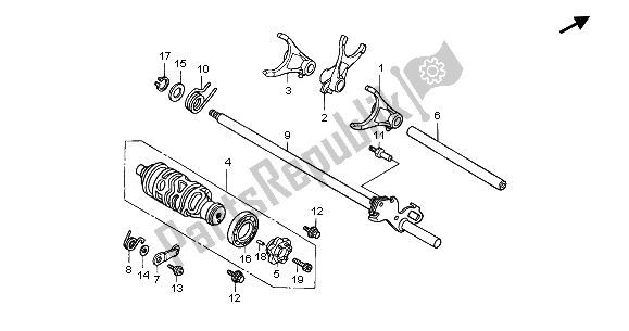 All parts for the Gearshift Drum of the Honda CBR 900 RR 2003
