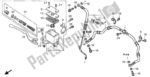 Tutte le parti per il Fr. Pompa Freno del Honda TRX 400 EX Fourtrax 2001