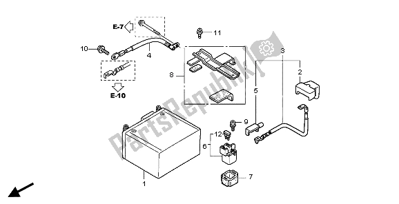 All parts for the Battery of the Honda SH 125 2007