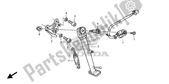 All parts for the Side Stand of the Honda CB 600F Hornet 2013