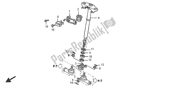 Tutte le parti per il Albero Dello Sterzo del Honda TRX 650 FA Fourtrax Rincon 2005