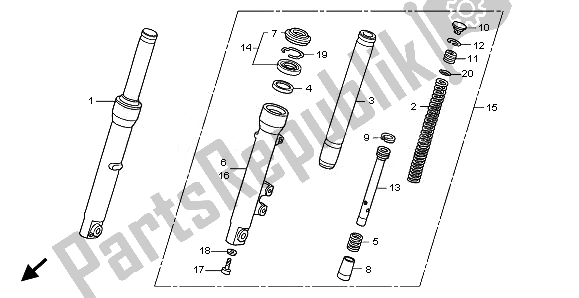 Todas las partes para Tenedor Frontal de Honda SH 150 2010