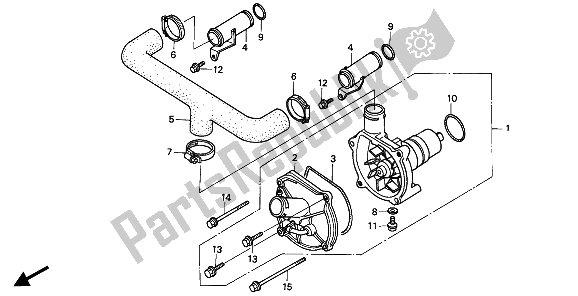 Tutte le parti per il Pompa Dell'acqua del Honda GL 1500 SE 1994