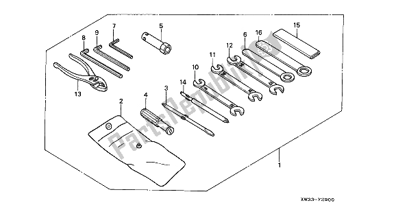 Wszystkie części do Przybory Honda NX 250 1993