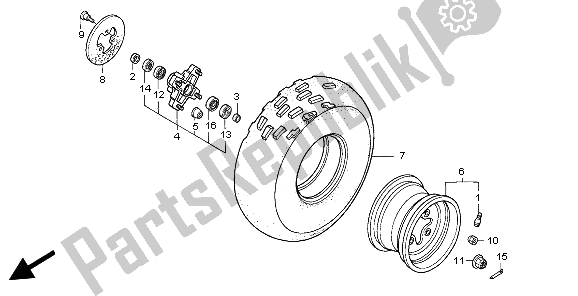 All parts for the Front Wheel of the Honda TRX 400 EX Sportrax 2006