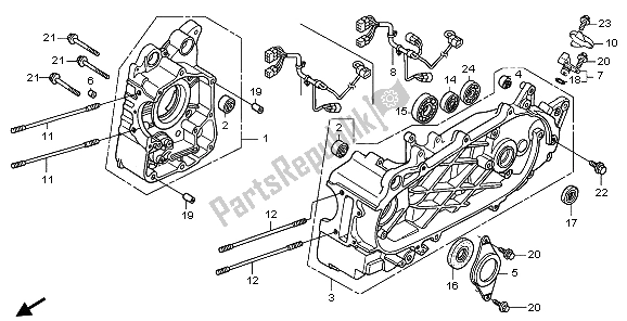 All parts for the Crankcase of the Honda FES 150A 2009