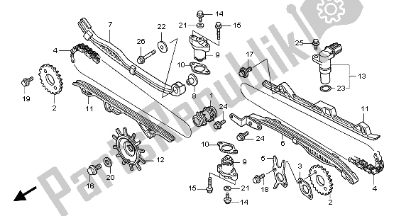 Tutte le parti per il Catena A Camme E Tenditore del Honda GL 1800A 2002