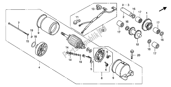 Alle onderdelen voor de Startmotor van de Honda NX 125 1989