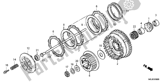 All parts for the Clutch of the Honda CBF 1000 FA 2012