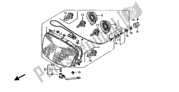 Todas las partes para Faro (eu) de Honda ST 1100A 1994