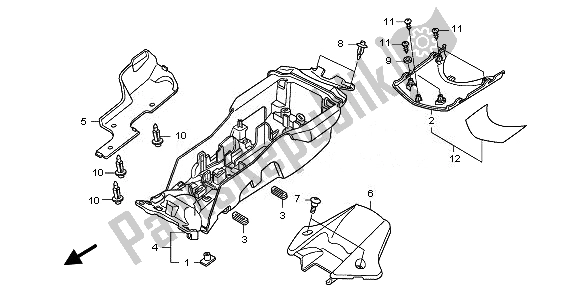Alle onderdelen voor de Achterspatbord van de Honda CBR 1000 RR 2010