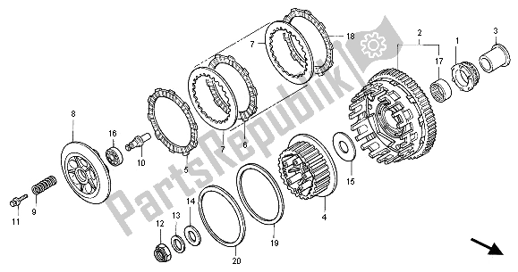 Tutte le parti per il Frizione del Honda CBR 900 RR 2001