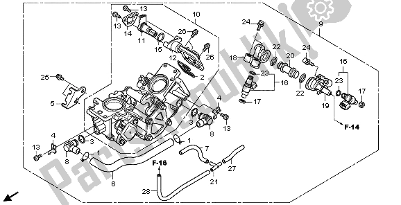 Todas las partes para Cuerpo Del Acelerador de Honda VTR 250 2009