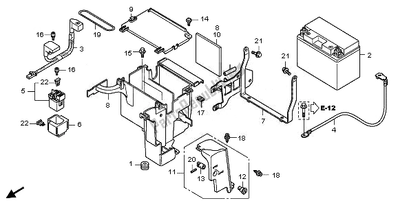 All parts for the Battery of the Honda VT 750 CA 2008