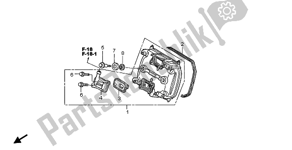 All parts for the Front Cylinder Head Cover of the Honda XL 125V 80 KMH 2003
