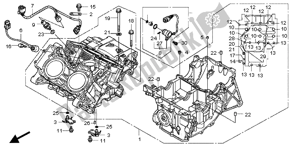 Todas as partes de Bloco Do Motor do Honda VFR 1200F 2013