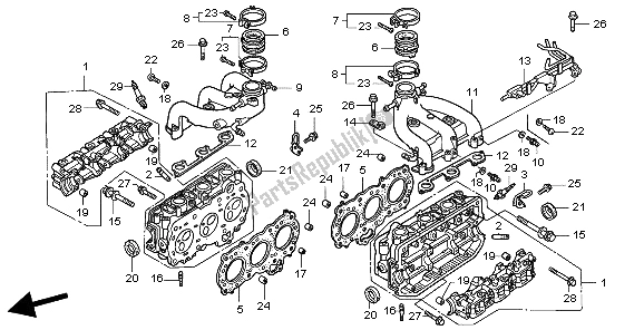 Tutte le parti per il Coperchio Della Testata del Honda GL 1500 SE 1998