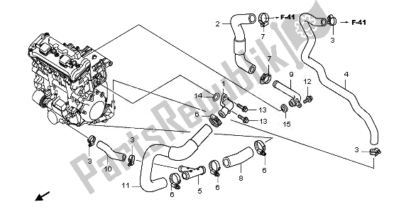 All parts for the Water Pipe of the Honda CBF 1000 FA 2011