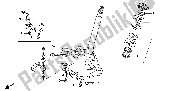 Todas las partes para Vástago De Dirección de Honda CBR 125 RW 2007