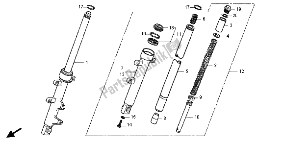 Wszystkie części do Przedni Widelec Honda CBR 125 RS 2013