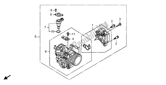 Todas las partes para Cuerpo Del Acelerador de Honda VT 750C2B 2011