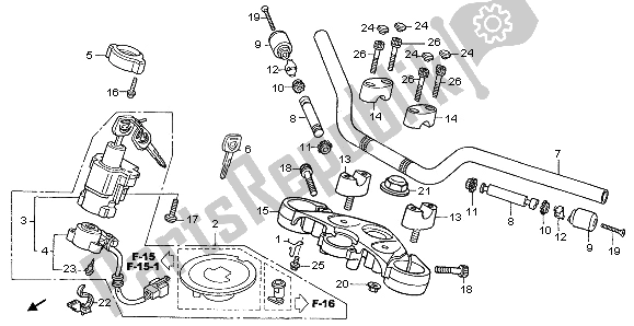 All parts for the Handle Pipe & Top Bridge of the Honda CBF 600S 2006