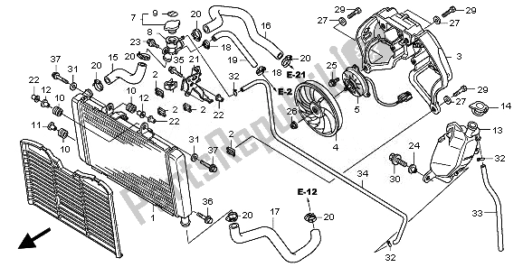 All parts for the Radiator of the Honda CBF 600S 2010