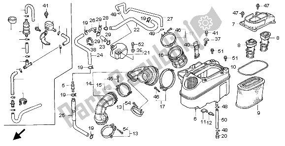 Todas las partes para Filtro De Aire de Honda VT 1100C2 1999