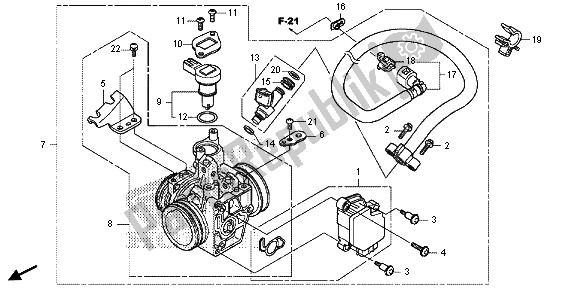 Alle onderdelen voor de Gasklephuis van de Honda CRF 250L 2015