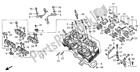 All parts for the Cylinder Head of the Honda CB 750F2 1995