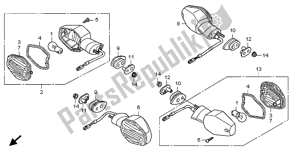 All parts for the Winker of the Honda CB 1000R 2009