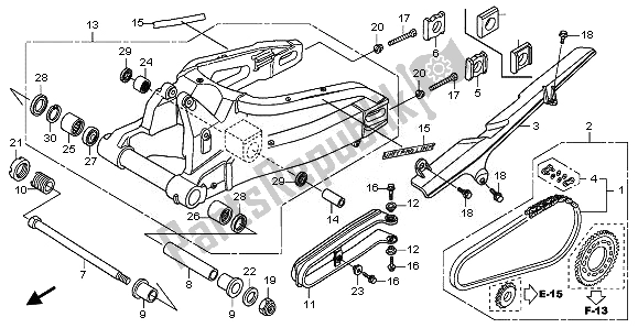 Todas as partes de Braço Oscilante do Honda CBR 600 RR 2008