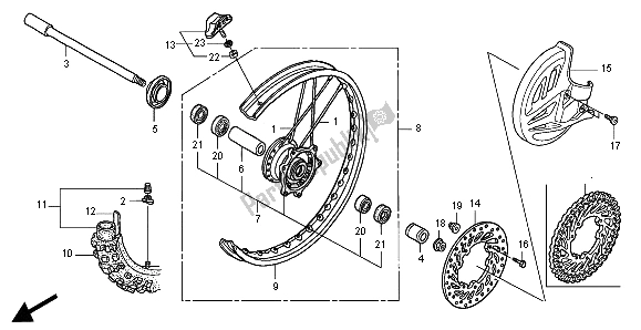 Todas las partes para Rueda Delantera de Honda CRF 450R 2003