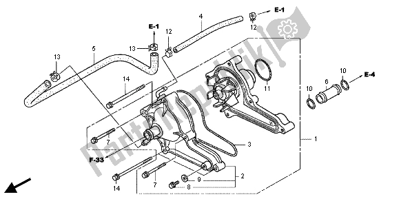 Toutes les pièces pour le Pompe à Eau du Honda TRX 500 FPA Foreman Rubicon WP 2013