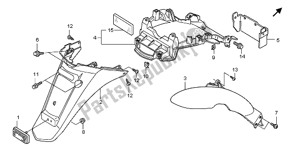 Todas las partes para Guardabarros Trasero de Honda PES 125 2012