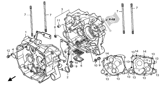 Todas las partes para Caja Del Cigüeñal de Honda TRX 250 EX Sporttrax 2004