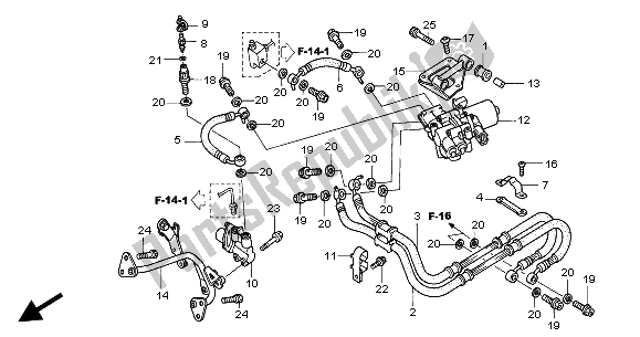 Wszystkie części do Przewód Tylnego Hamulca Honda VFR 800A 2004