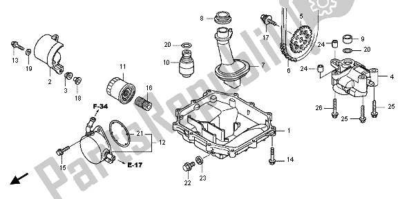 Todas las partes para Bandeja De Aceite Y Puente De Aceite de Honda CB 1000R 2012