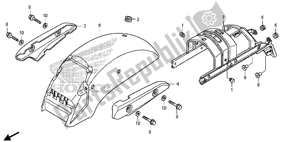 Tutte le parti per il Parafango Posteriore del Honda VT 750C2S 2013