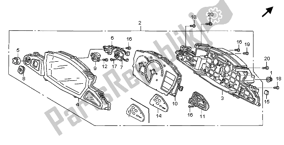 All parts for the Meter (kmh) of the Honda ST 1300A 2009