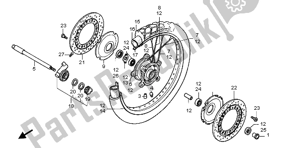 Toutes les pièces pour le Roue Avant du Honda XRV 750 Africa Twin 1995