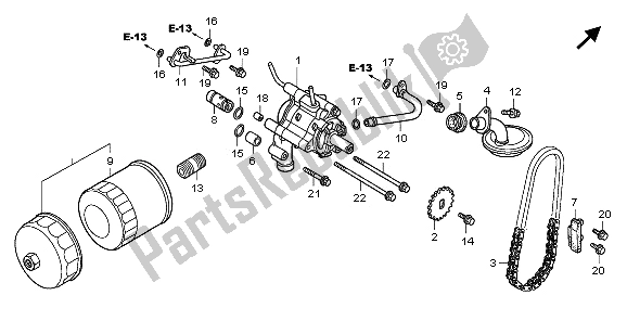 All parts for the Oil Filter & Oil Pump of the Honda VTX 1800C1 2006