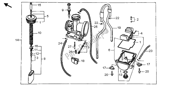 Tutte le parti per il Carburatore del Honda CR 125R 1997