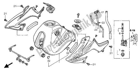 All parts for the Fuel Tank of the Honda FMX 650 2006