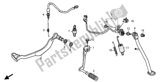 Alle onderdelen voor de Pedaal En Zijstandaard van de Honda XL 700 VA Transalp 2011