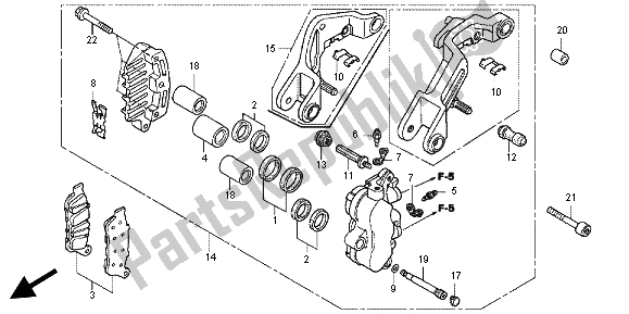 All parts for the L. Front Brake Caliper of the Honda GL 1800 2012